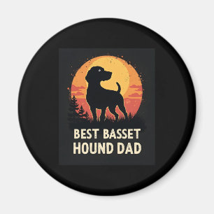 Best Dog Father Vater - Vintager Basset Hound T - Magnet