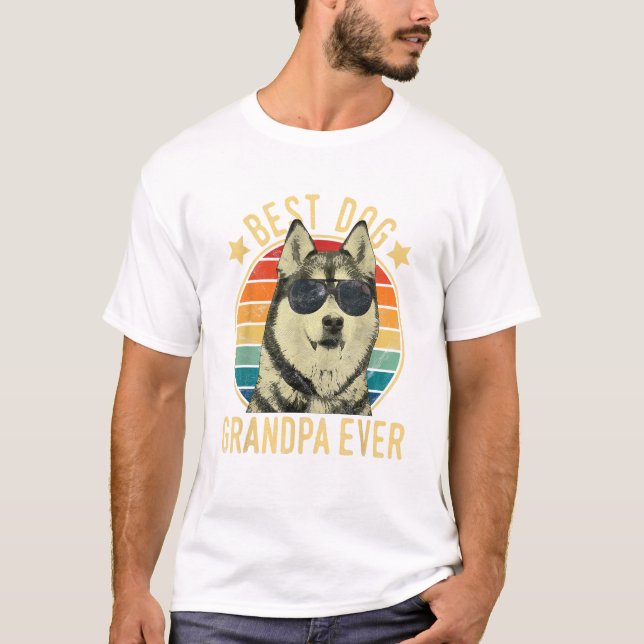Best Dog Grandpa Ever Siberian T-Shirt (Vorderseite)