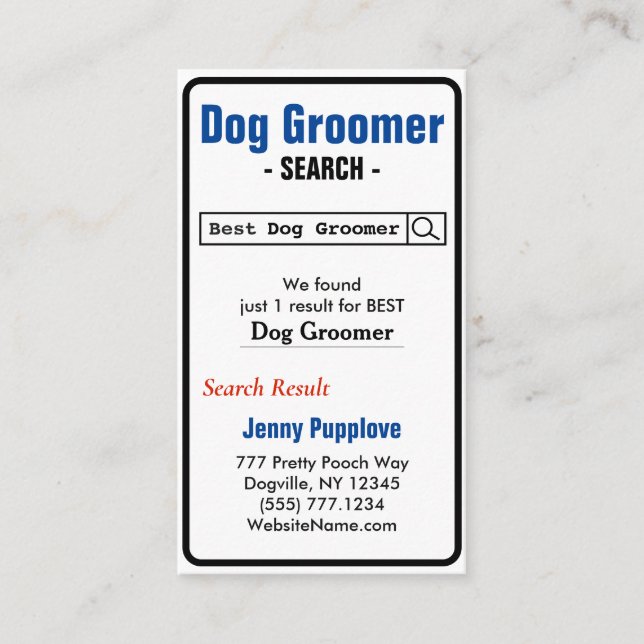 Best Dog Groomer Business Card Visitenkarte (Vorderseite)