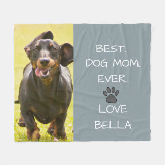 Best.Dog Mama.Ever. Dackel Liebe Foto Fleecedecke