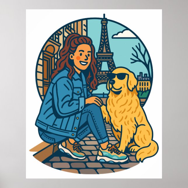 Best Dog Mom Ever in Paris Poster (Vorne)