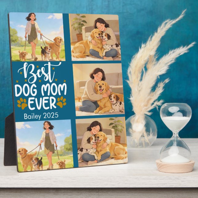 Best Dog Mom Ever Personalized Photo | Cute Dog  Fotoplatte (Seite)