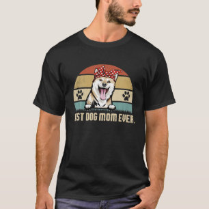 Best Dog Mom Ever Vintage Shiba Inu Mom Dog Lover T-Shirt