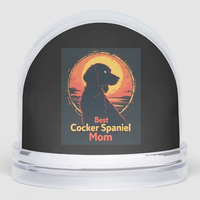 Best Dog Mutter Mama - Vintag Cocker Spaniel T-Shi Schneekugeln (Vorderseite)