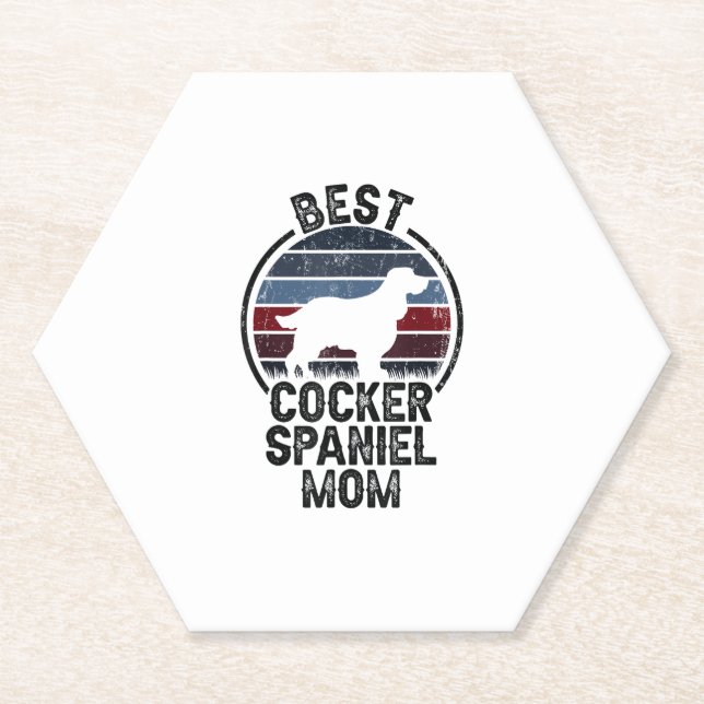 Best Dog Mutter Mama - Vintag Cocker Spaniel Untersetzer (Vorderseite)