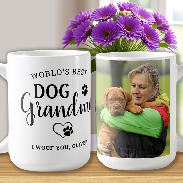 Best Dog Oma Niedliches Personalisiertes Foto Kaffeetasse (Von Creator hochgeladen)