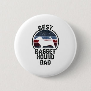 Best Dog Pater Vater - Vintager Basset Hound Button