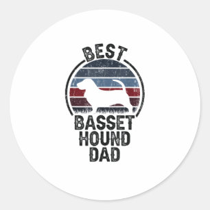 Best Dog Pater Vater - Vintager Basset Hound Runder Aufkleber