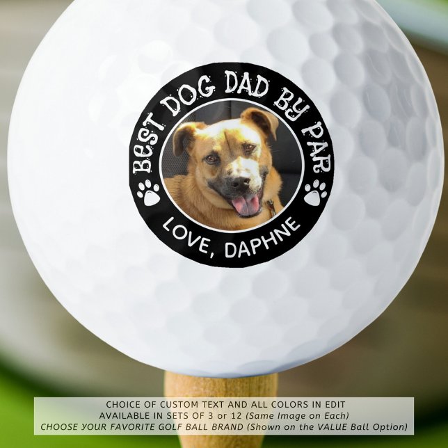 BEST DOG VATER BY PAR Drucke Foto Benutzerdefinier Golfball (Von Creator hochgeladen)