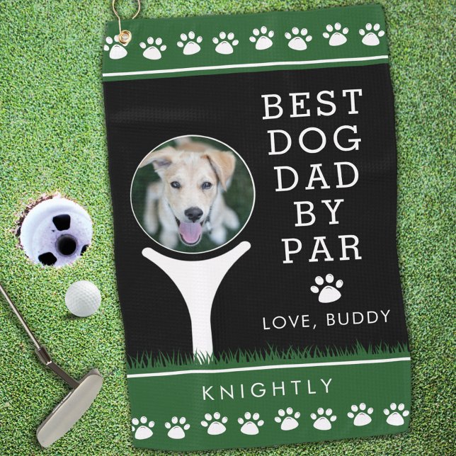 BEST DOG VATER BY PAR Foto Paw Prints Personalisie Golfhandtuch (Von Creator hochgeladen)