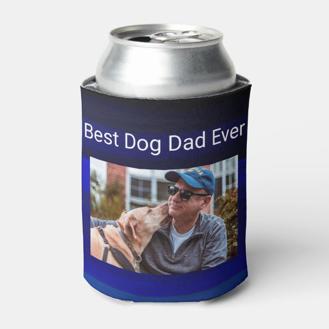 Best Dog Vater Custom Foto mit Blue painting Dosenkühler (Kanne Vorderseite)