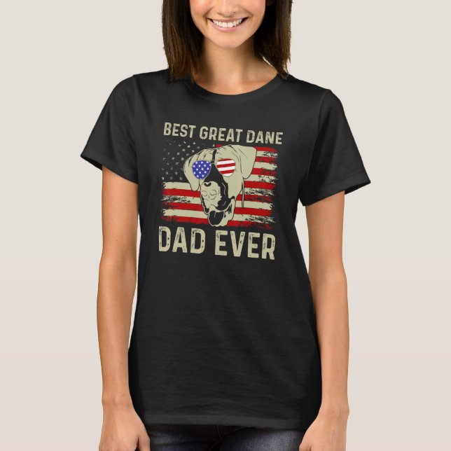 Best Dog Vater Ever American Flag Vater Joke Great T-Shirt (Vorderseite)