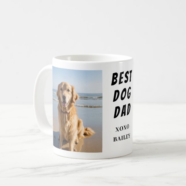 Best Dog Vater Foto Kaffeetasse (Vorderseite Links)