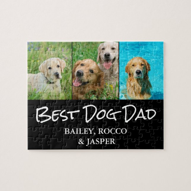 Best Dog Vater Foto Puzzle (Horizontal)