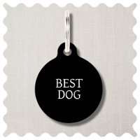 Best Dog White and Black Dog Pet ID Tag