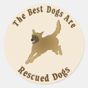 Best Dogs Are Rescued - Mutts Runder Aufkleber