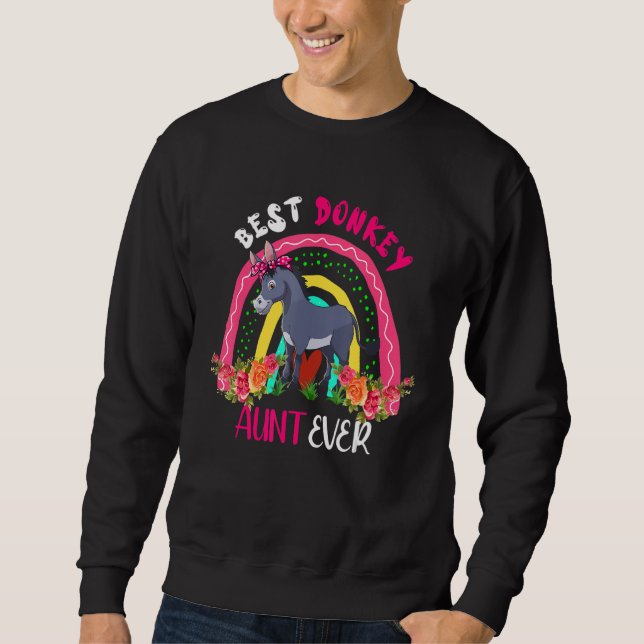 Best Donkey Aunt Ever Cute Donkey Bow Tie Farm Mot Sweatshirt (Vorderseite)