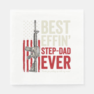 Best Effin Step-Dad Ever Patriotic Vintage Vector_ Serviette