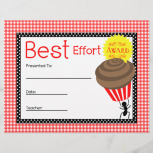 Best Effort Award - Red Gingham mit Ant & Cupcake