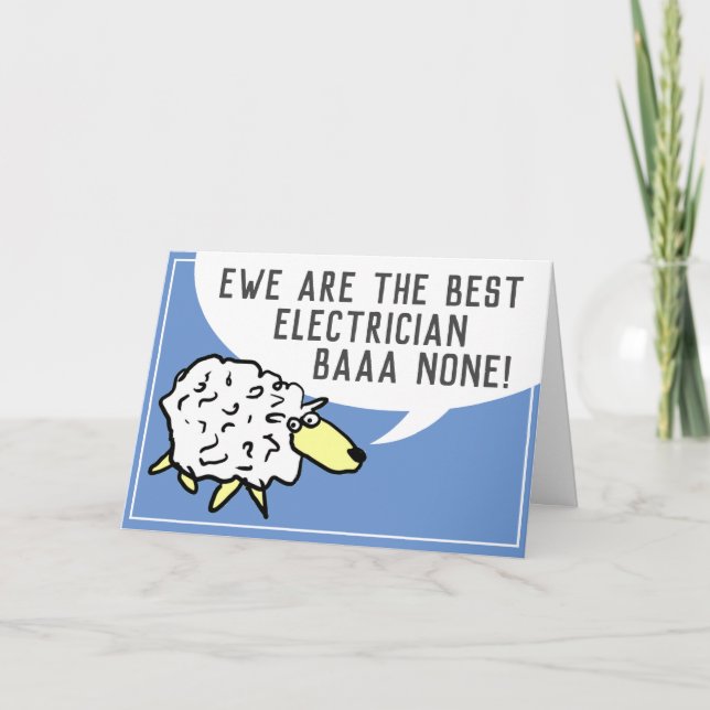 Best Electrician Bar None - Sheep Puff Karte (Vorderseite)