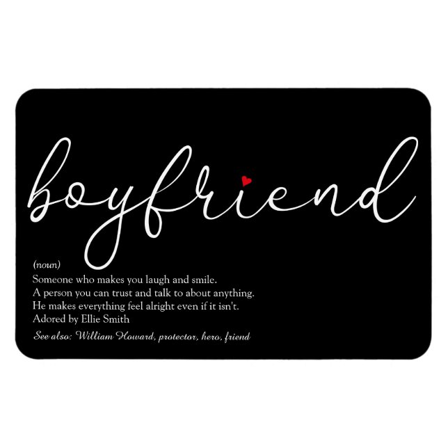 Best Ever Boyfriend Definition Script Liebe Herz Magnet (Horizontal)