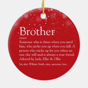 Best Ever Brother Definition Foto Weihnachten Keramik Ornament