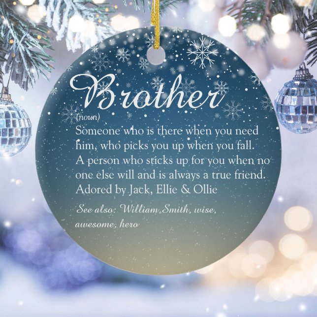 Best Ever Brother Definition Foto Weihnachten Keramik Ornament (Best Ever Brother Definition Photo Christmas Ceramic Ornament)