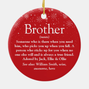 Best Ever Brother Definition Foto Weihnachten Keramik Ornament