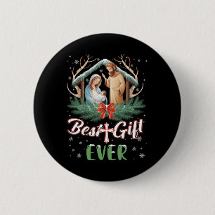 Best Ever Christmas Cool Jesus Nativity Scene Chri Button