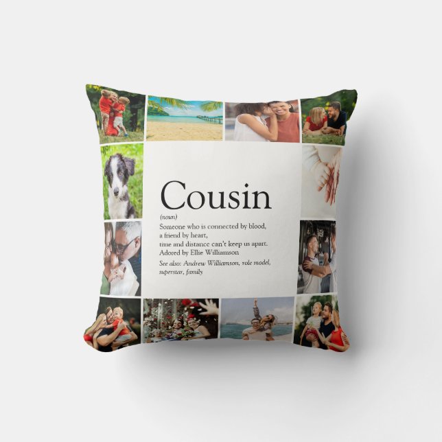 Best Ever Cousin Definition 12 Foto Spaß Kissen (Vorderseite)