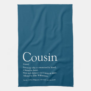 Best Ever Cousin Definition Blue Fun Geschirrtuch