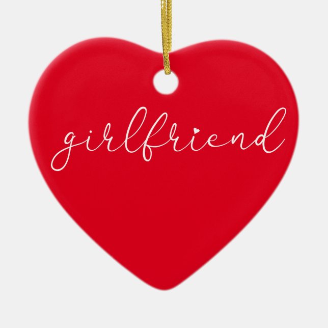 Best Ever Girlfriend Definition Script Liebe Herz Keramik Ornament (Vorne)