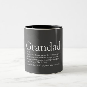 Best Ever Grandpa Grandad Papa Definition grau Zweifarbige Tasse