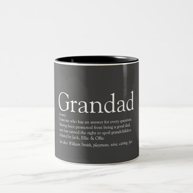 Best Ever Grandpa Grandad Papa Definition grau Zweifarbige Tasse (Mittel)