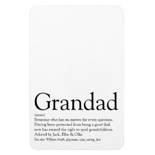 Best Ever Grandpa, Grandfather, Dad Definition Magnet