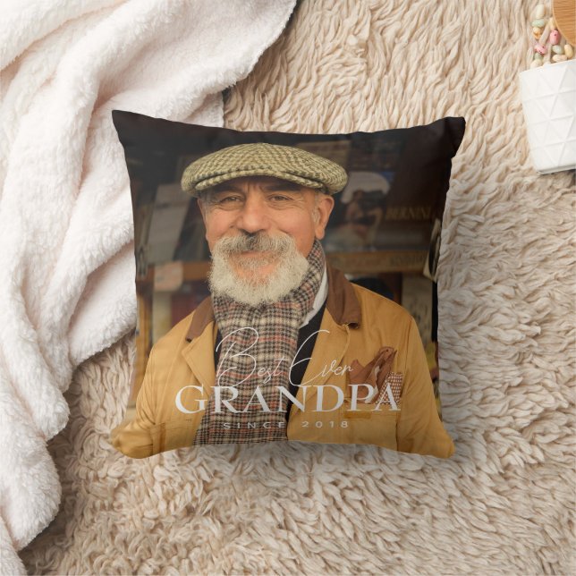 Best Ever Grandpa Since 20XX Simple Elegant Photo Kissen (Decke)