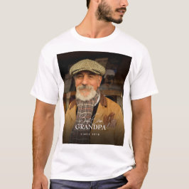Best Ever Grandpa Since 20XX Simple Photo Basic T-Shirt