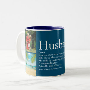 Best Ever Husband Definition 4 FotoCollage Zweifarbige Tasse