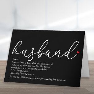 Best Ever Husband Definition Script Liebe Herz Karte