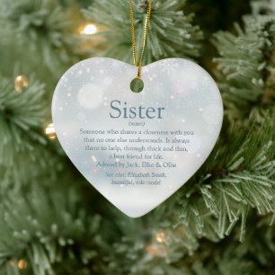 Best Ever Sister Definition Frohe Weihnachten Keramik Ornament