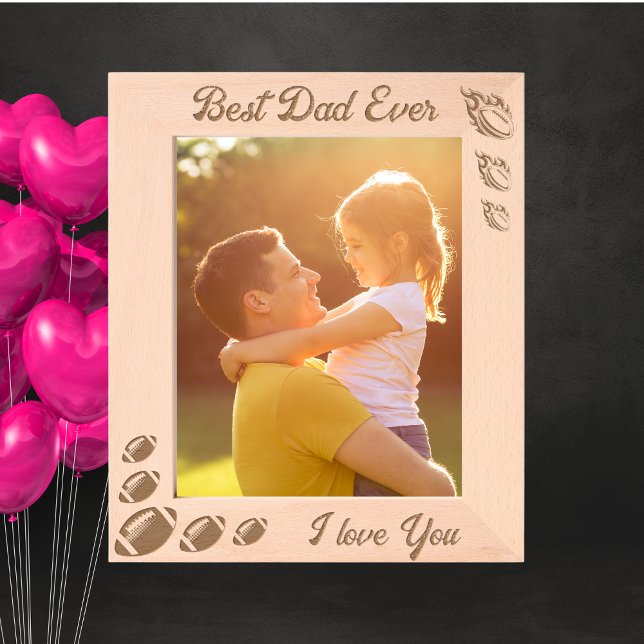 Best Ever Vater Football Fathday Geschenk Laser Geätzte Rahmen (Von Creator hochgeladen)