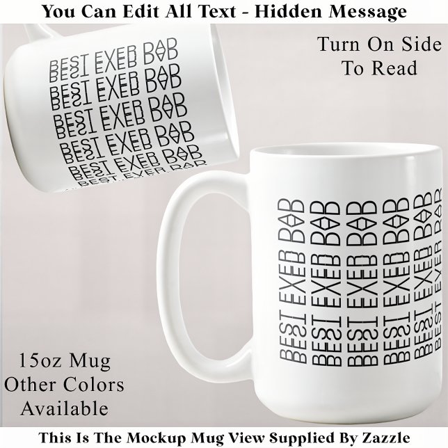 Best Ever Vater Hidden Message 158B Weihnachten Kaffeetasse (Von Creator hochgeladen)