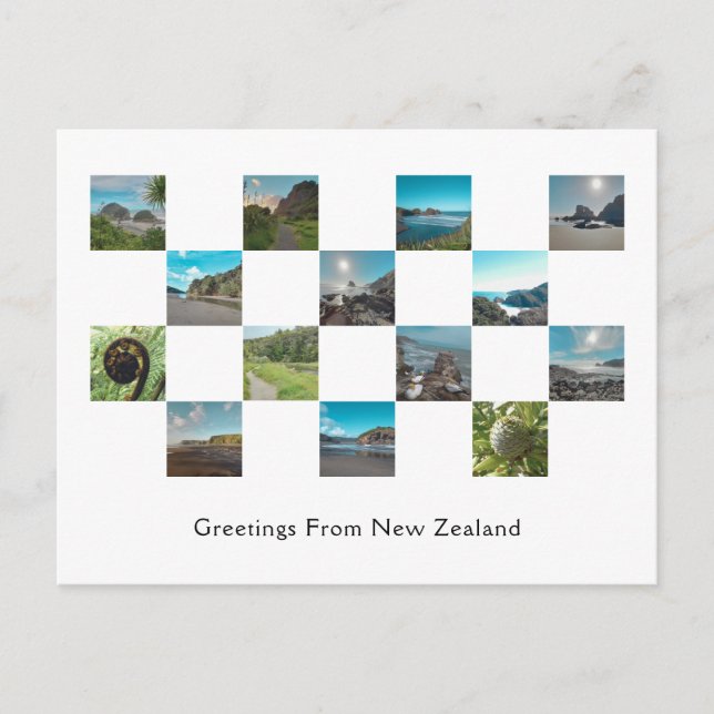 Best Family Holiday Schachbrett Foto Gallery Postkarte (Vorderseite)