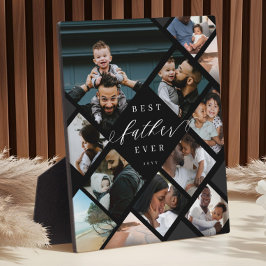 Best Father Ever Modern Photo Collage Keepsake Fotoplatte