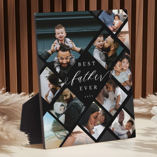 Best Father Ever Modern Photo Collage Keepsake Fotoplatte (Best Father Ever Modern Photo Collage Keepsake Plaque)