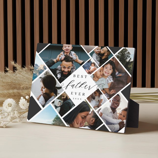 Best Father Ever Modern Photo Collage Keepsake Fotoplatte (Best Father Ever Modern Photo Collage Keepsake Plaque)