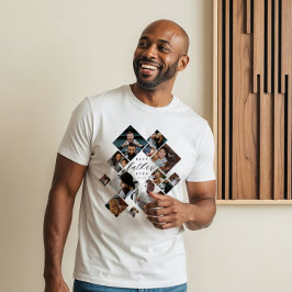 Best Father Ever Modern Photo Collage Personalized Tri-Blend Shirt