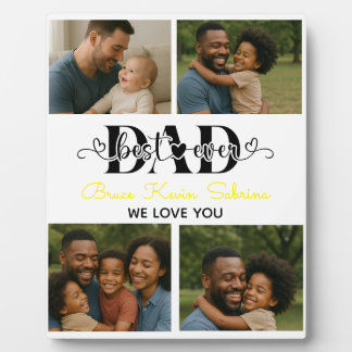 Best Father Ever Personalized Photo Collage Fotoplatte
