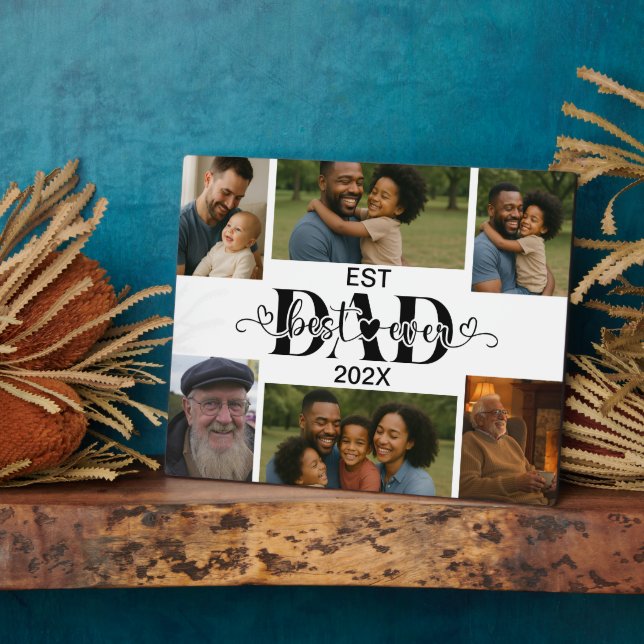 Best Father Ever – Personalized Photo Collage  Fotoplatte (Seite)