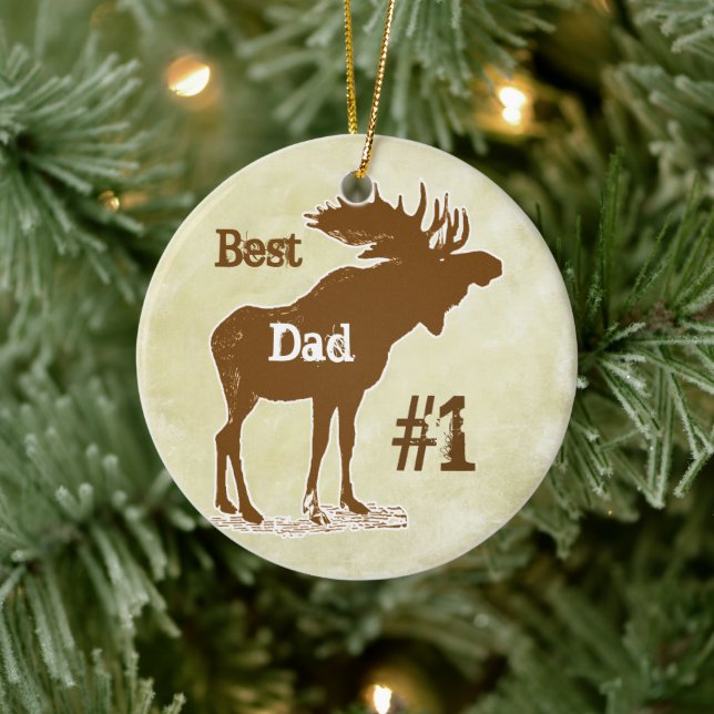 Best Father Moose Award Ornaments Keramikornament (Baum)